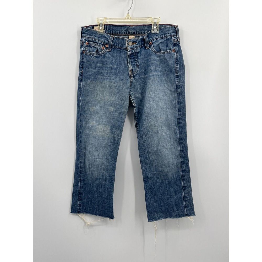 Abercrombie & Fitch Size‎ 6 Button Fly Raw Hem Vintage Cropped Jeans